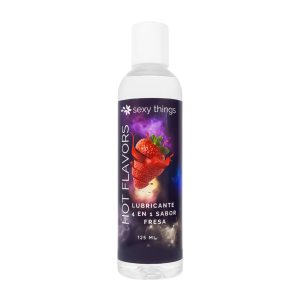 Lubricante a base de agua hot flavors sexy things fresa 125ml