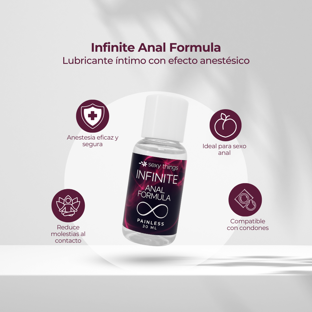 lubricante anal a base de agua infinite painless 30ml sexy things sex shop