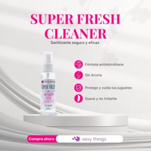 caracteristicas limpiador de juguetes sexuales sexy things 60ml super fresh