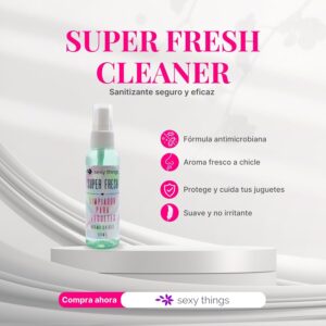 caracteristicas limpiador de juguetes sexuales sexy things chicle 60ml super fresh
