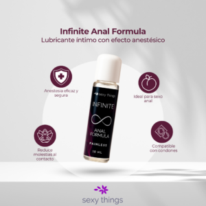 lubricante anal a base de agua infinite painless 10ml sexy things sex shop